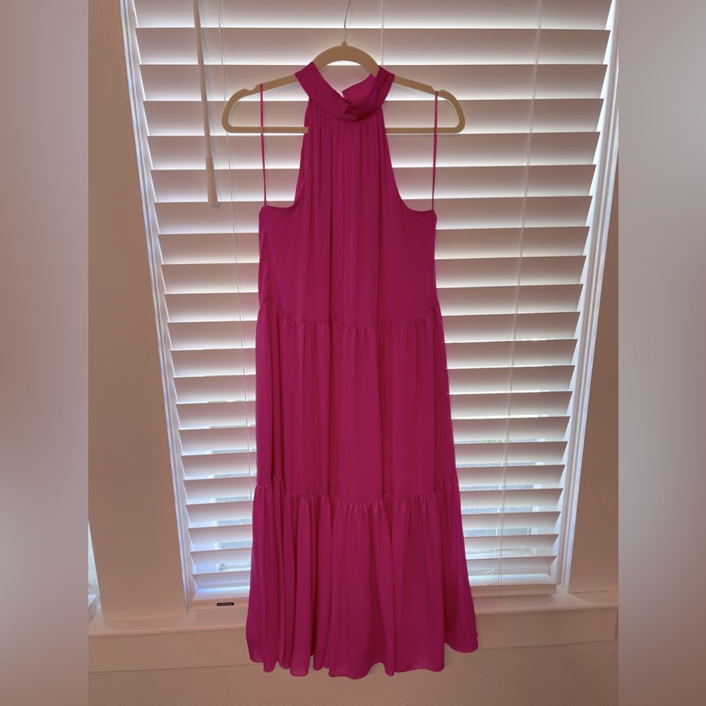 Trina Turk hot pink silk dress